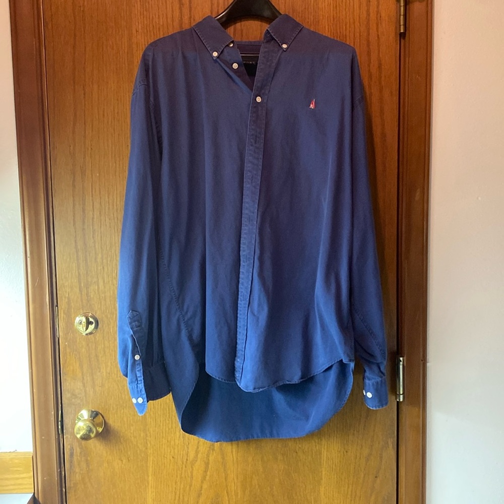 Blue button down shirt Large Tall Norsport